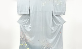 木村喜博 本場加賀友禅 枝梅に鳥模様一つ紋