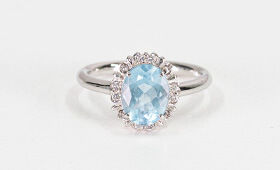 >アクアマリン・ダイヤモンド リング