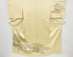 藤井寛作 金彩屋敷に松菊模様刺繍