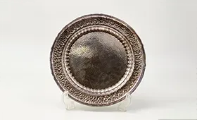 金谷五良三郎 純銀 南鐐鎚目青海盆